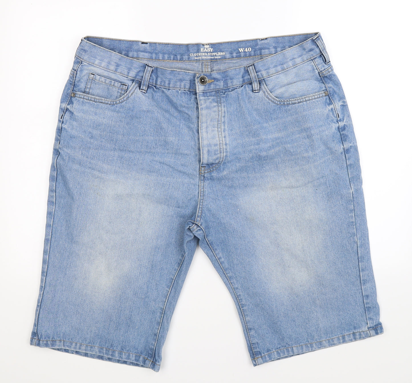 Easy Mens Blue  Denim Bermuda Shorts Size 40