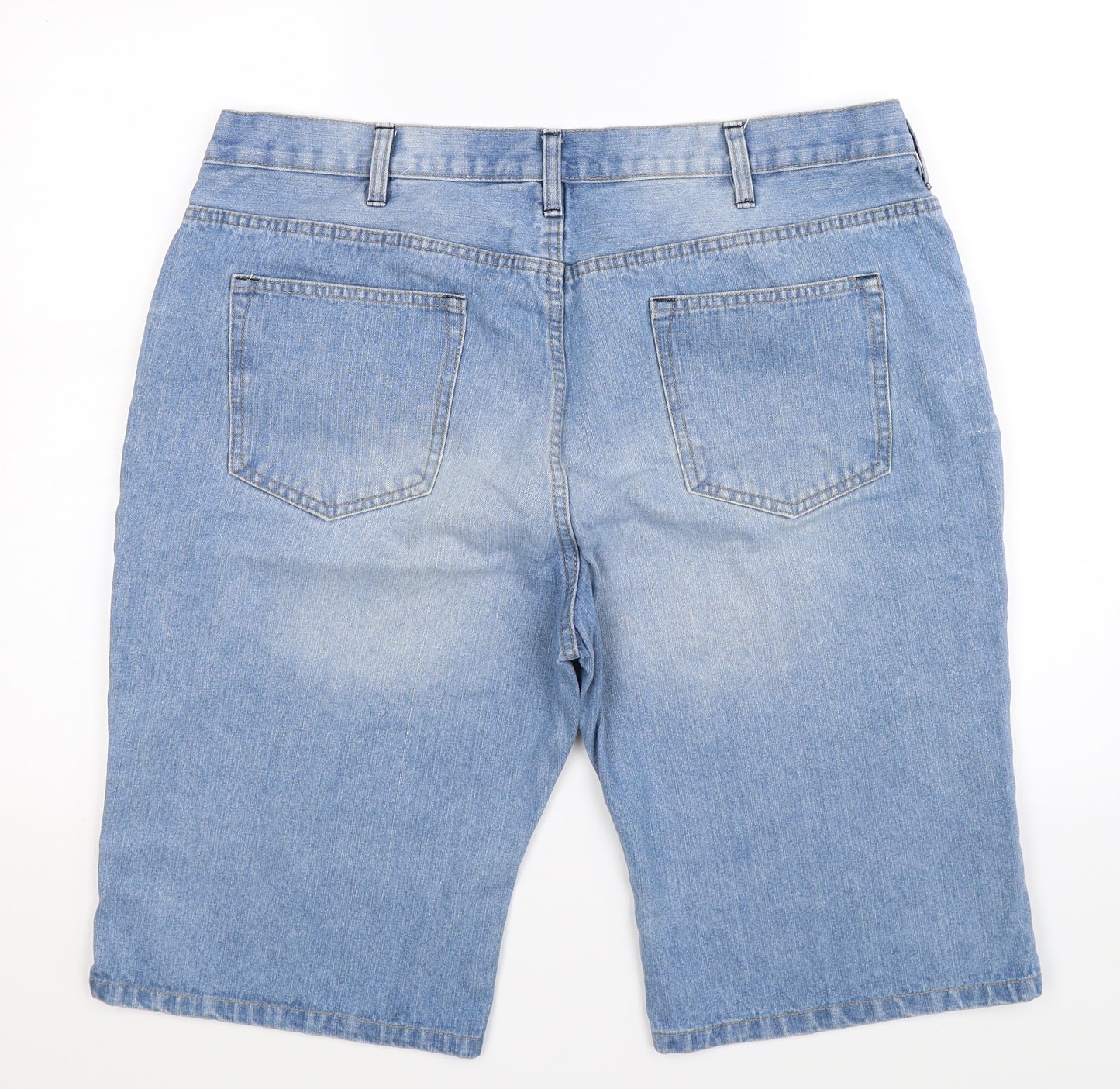 Easy Mens Blue  Denim Bermuda Shorts Size 40