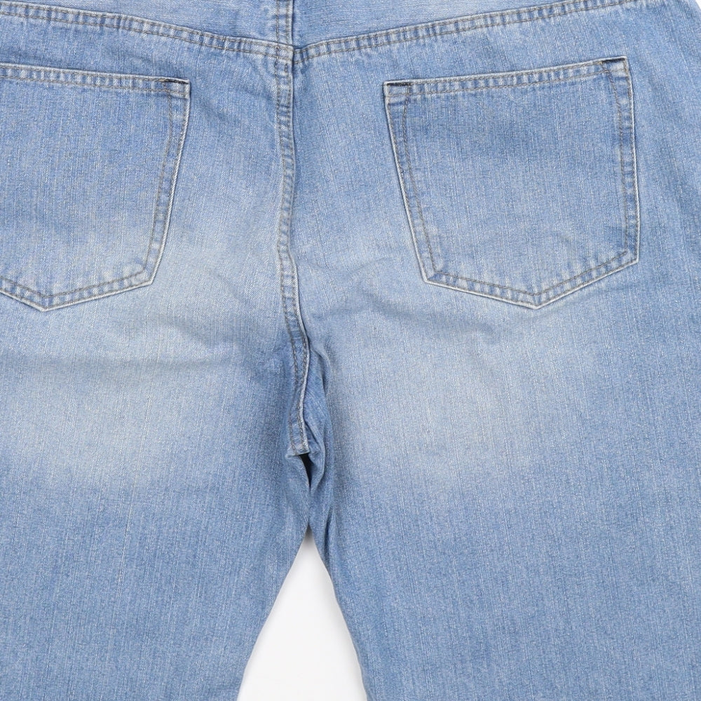 Easy Mens Blue  Denim Bermuda Shorts Size 40