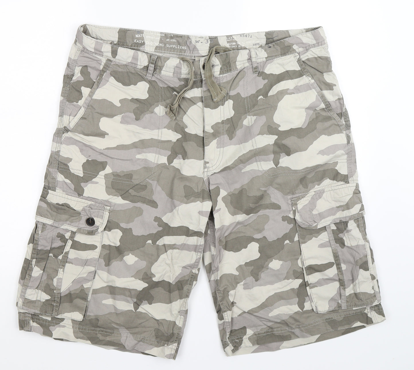 Easy Mens Multicoloured Camouflage  Cargo Shorts Size 38