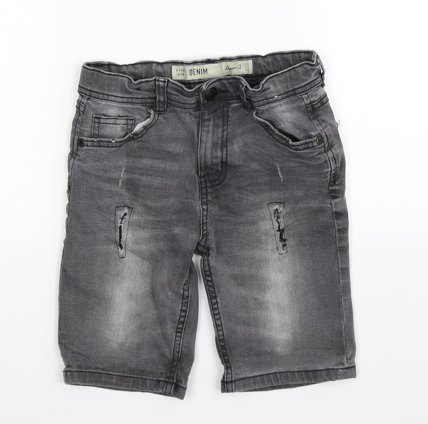 Denim Co Boys Grey  Denim Bermuda Shorts Size 8-9 Years