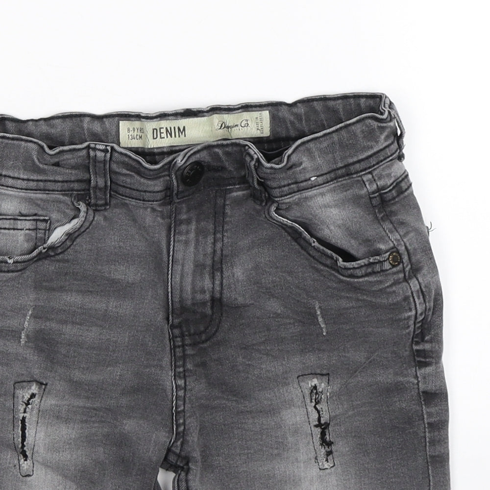 Denim Co Boys Grey  Denim Bermuda Shorts Size 8-9 Years