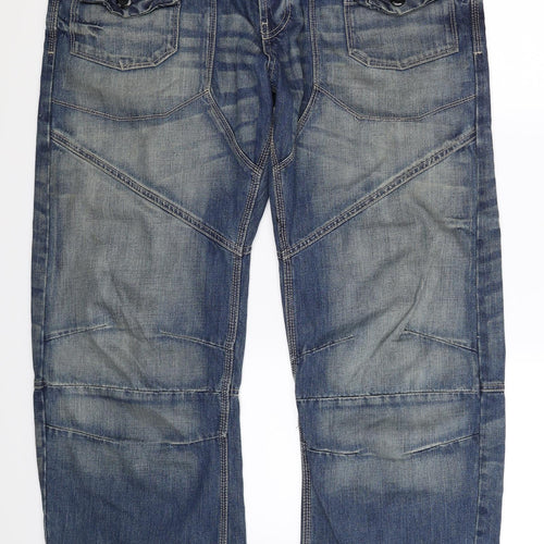 Red Herring Mens Blue  Denim Bootcut Jeans Size 38 L32 in