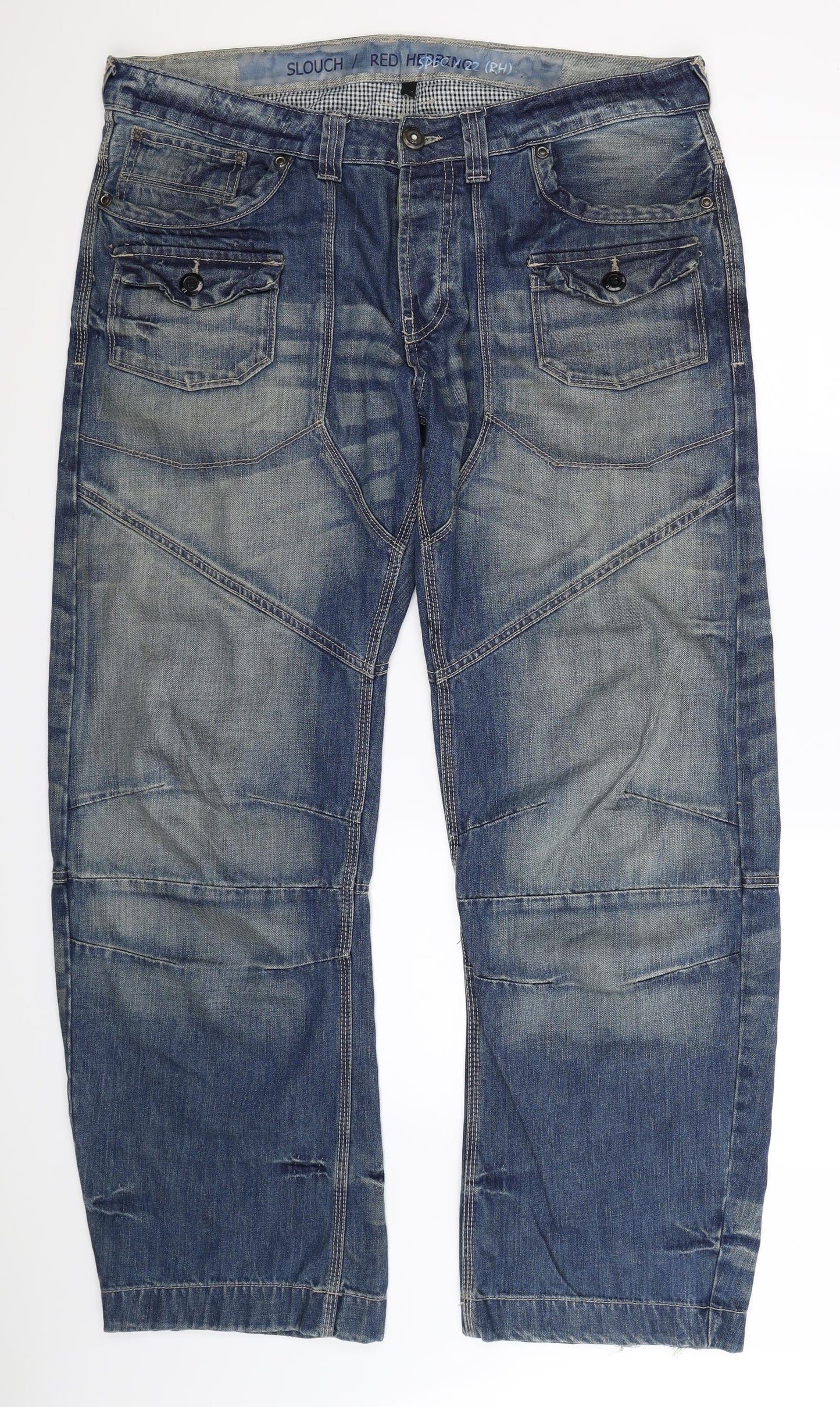 Red Herring Mens Blue  Denim Bootcut Jeans Size 38 L32 in