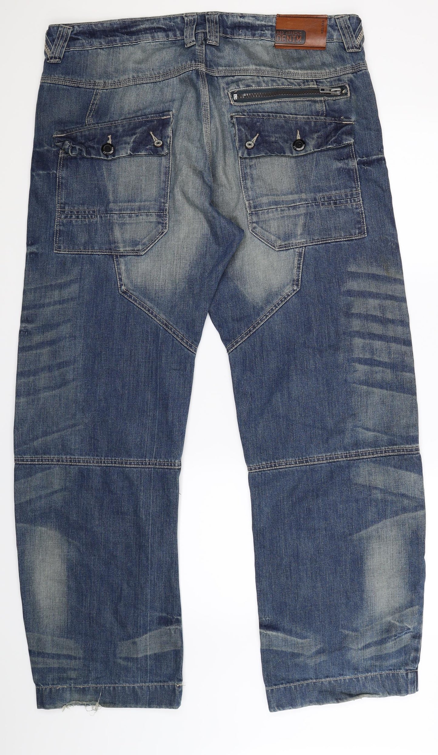 Red Herring Mens Blue  Denim Bootcut Jeans Size 38 L32 in