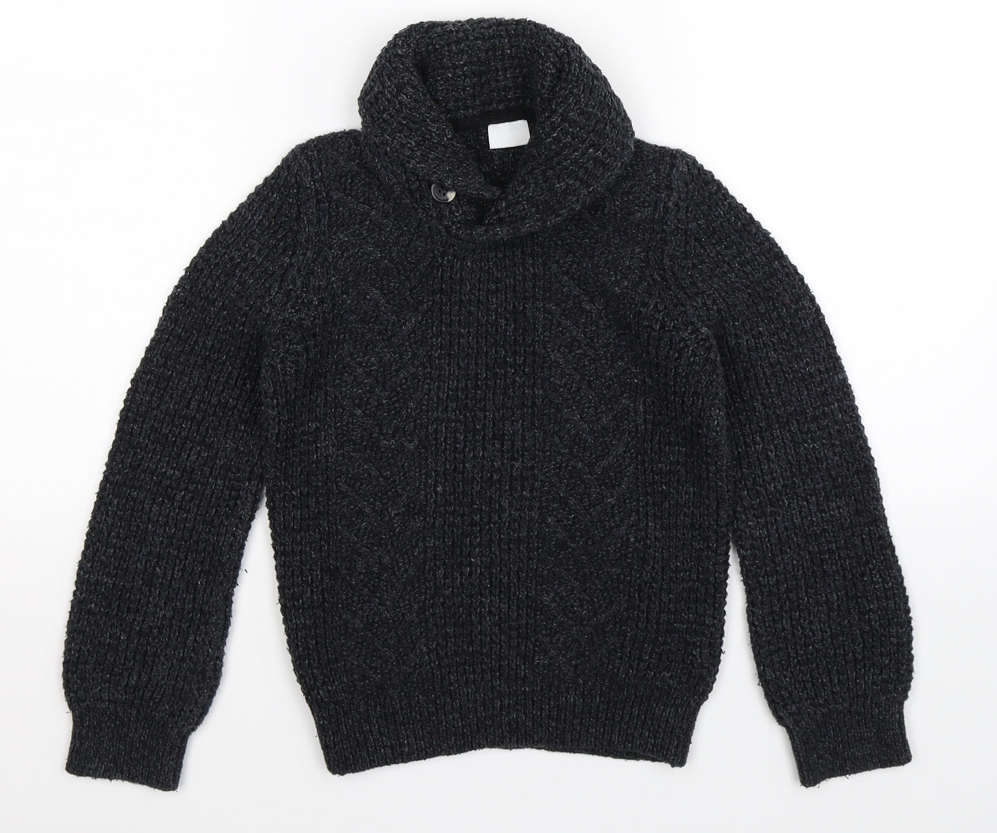 F&F Boys Grey  Knit Pullover Jumper Size 8-9 Years