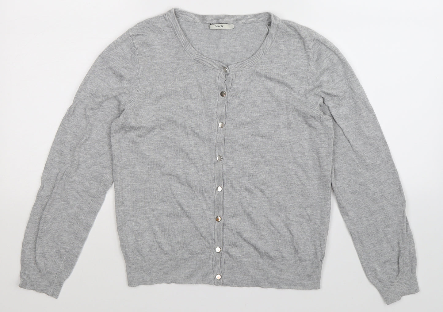George Womens Grey  Knit Cardigan Jumper Size 8