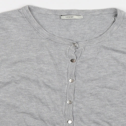 George Womens Grey  Knit Cardigan Jumper Size 8