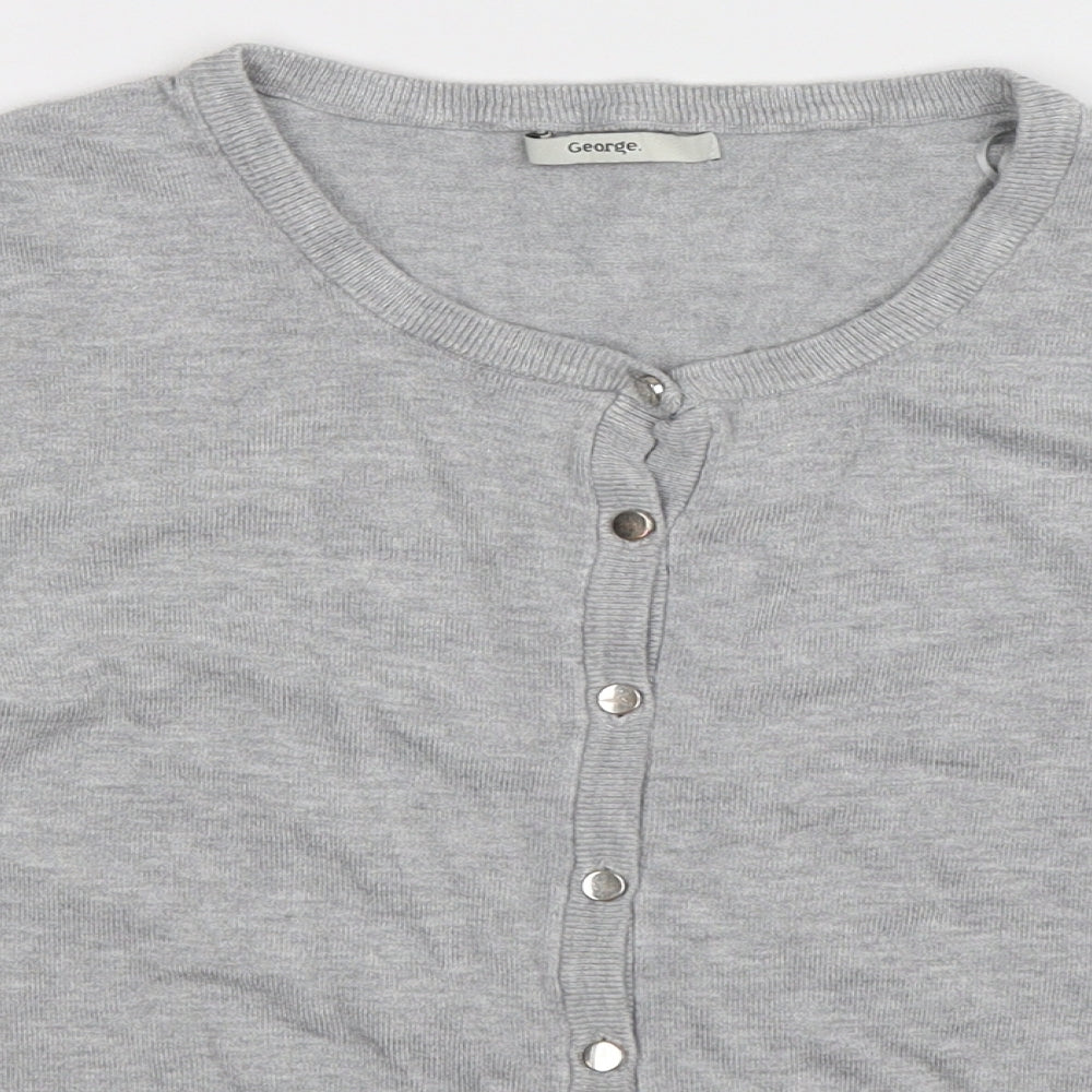 George Womens Grey  Knit Cardigan Jumper Size 8