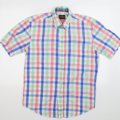 Savile Row Mens Multicoloured Check   Button-Up Size M