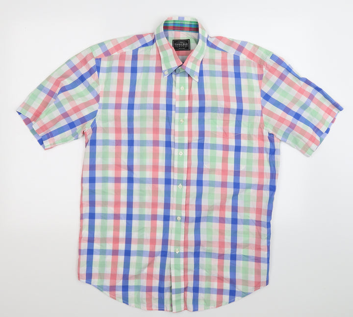Savile Row Mens Multicoloured Check   Button-Up Size M