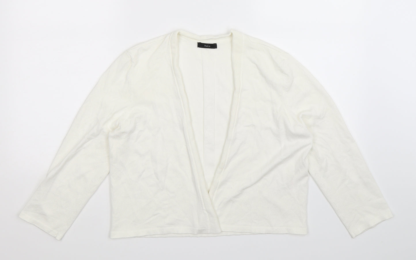 M&Co Womens White  Knit Cardigan Jumper Size 14