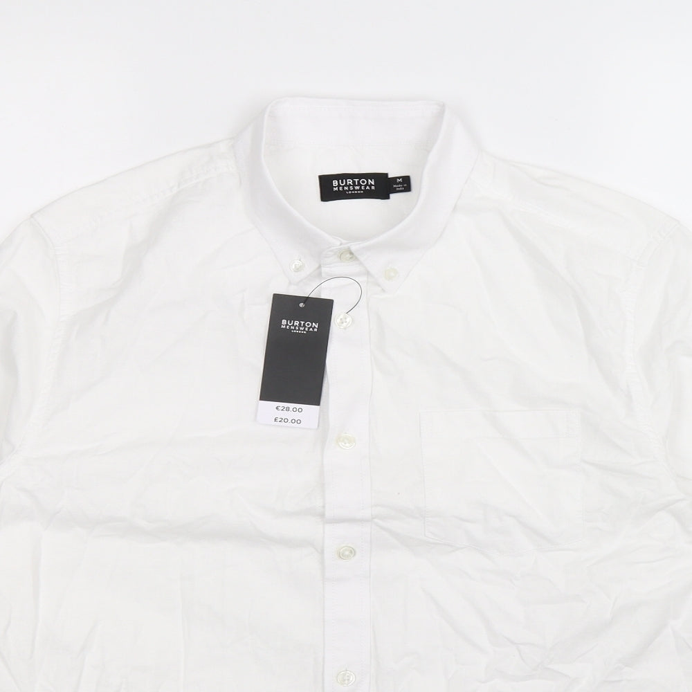 Burton Mens White    Dress Shirt Size M