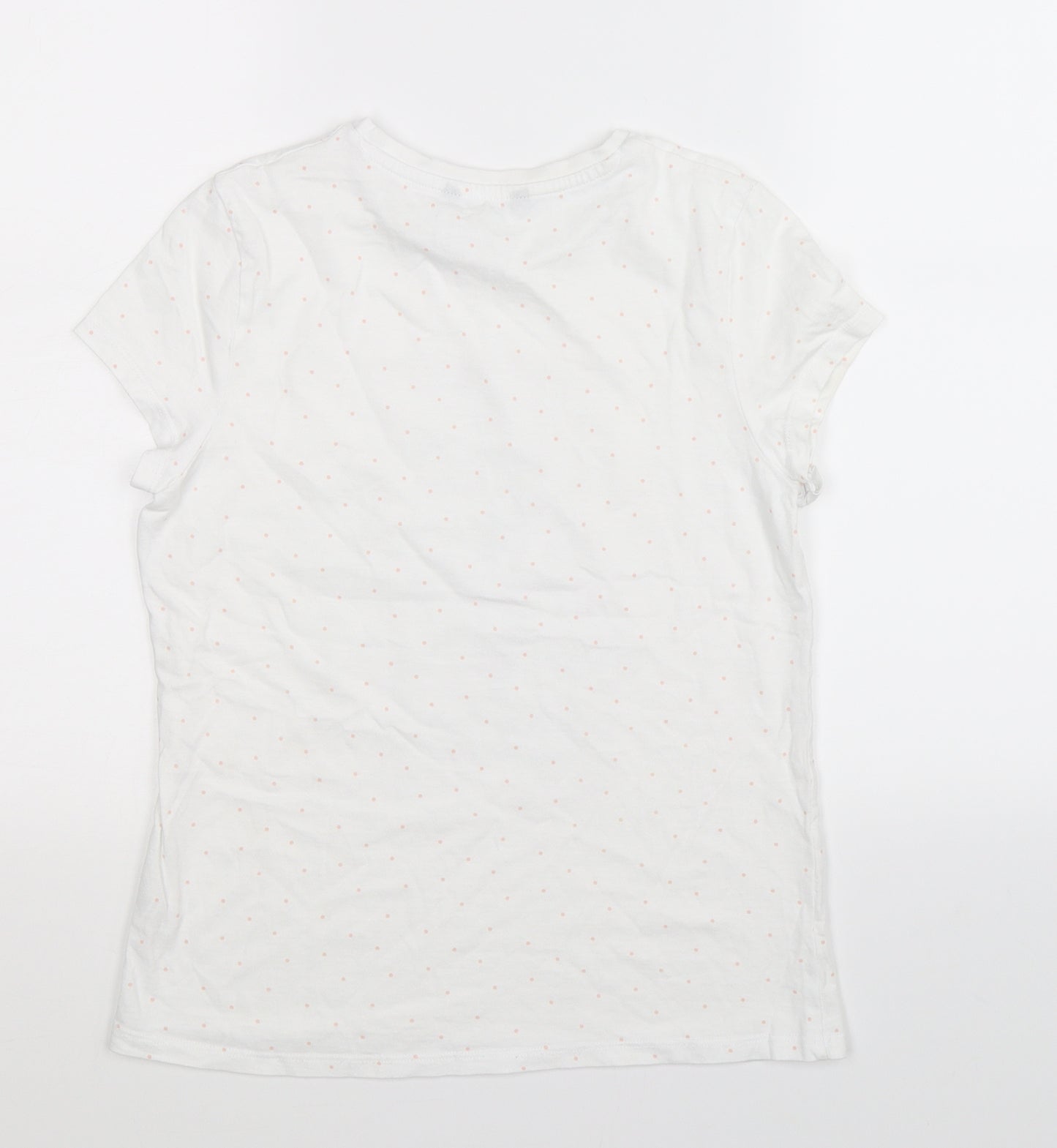 George Girls White Spotted  Basic T-Shirt Size 12-13 Years