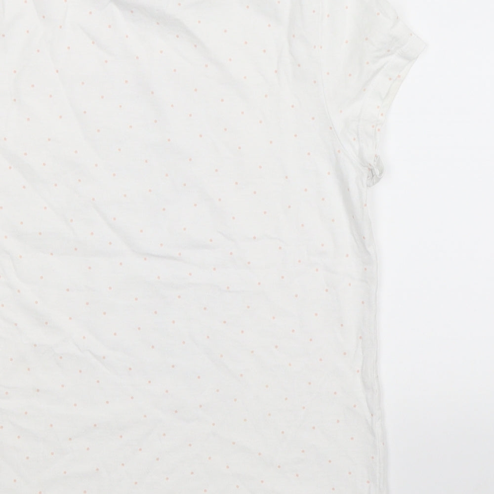 George Girls White Spotted  Basic T-Shirt Size 12-13 Years