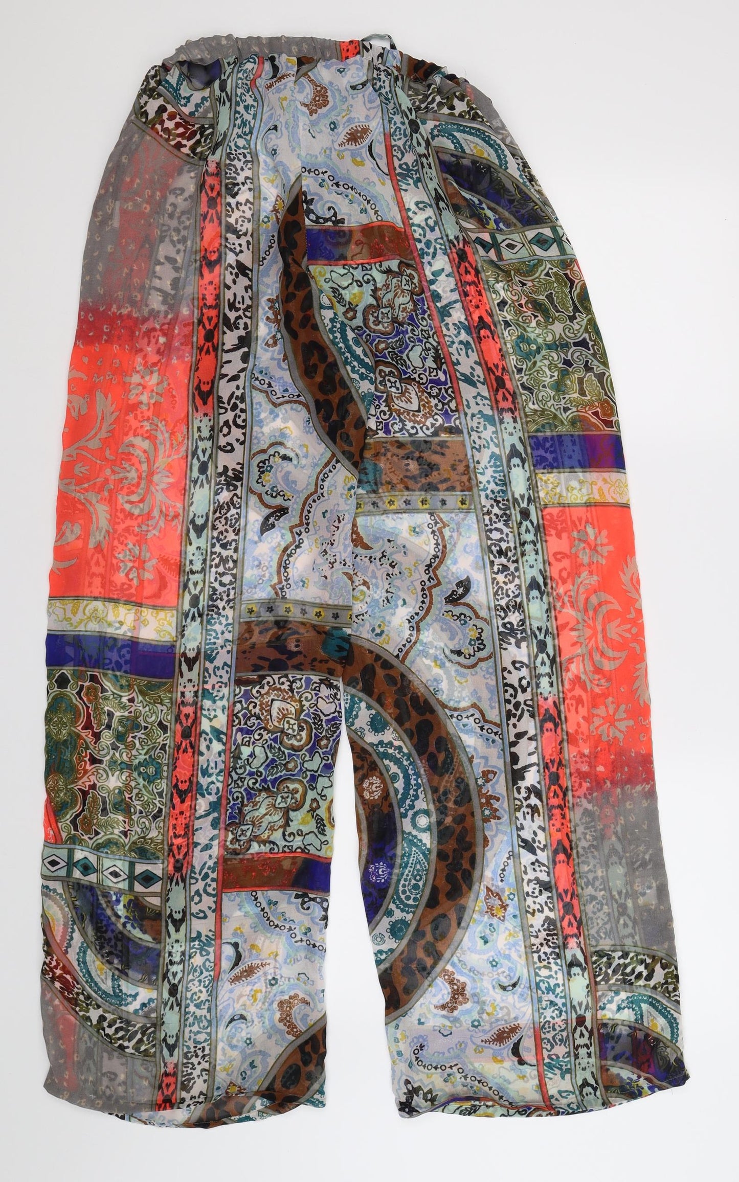 Boohoo Womens Multicoloured Geometric  Trousers  Size 10 L29 in