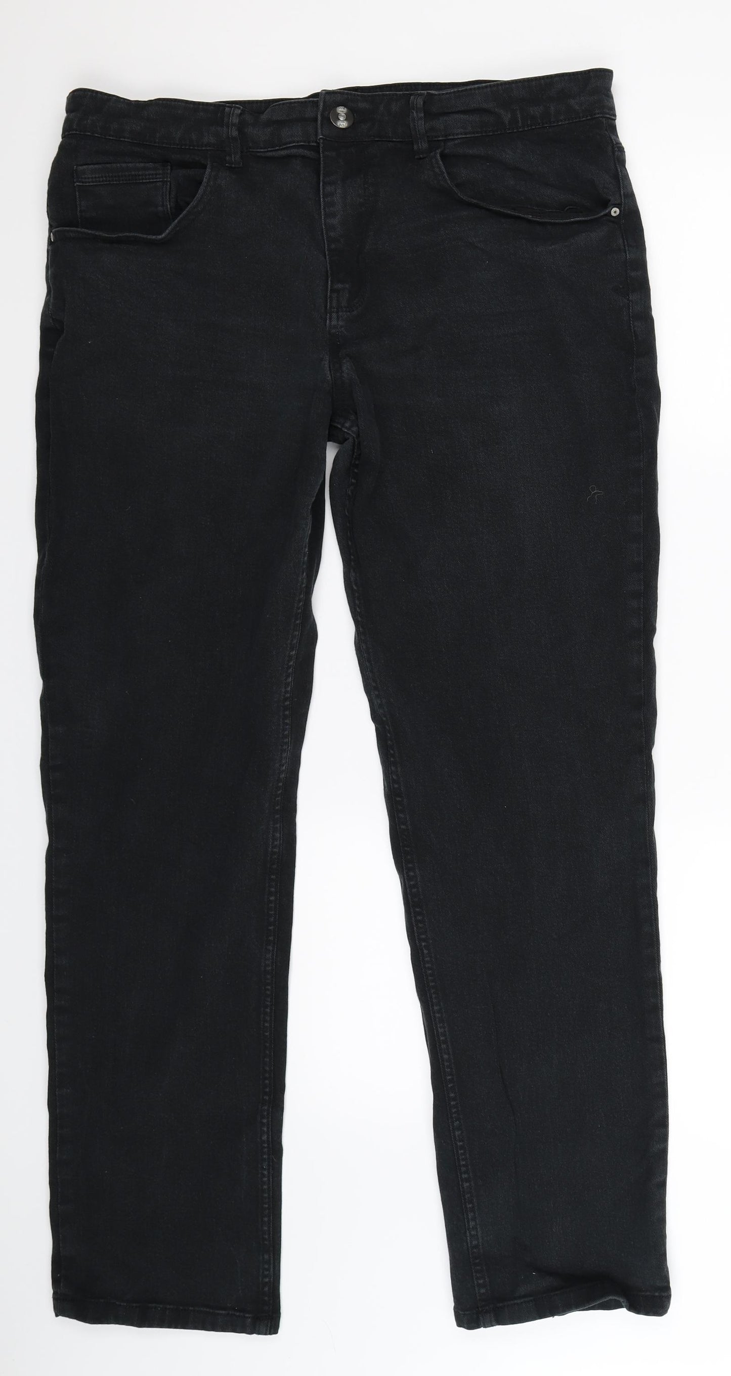 George Mens Black  Denim Straight Jeans Size 38 L31 in