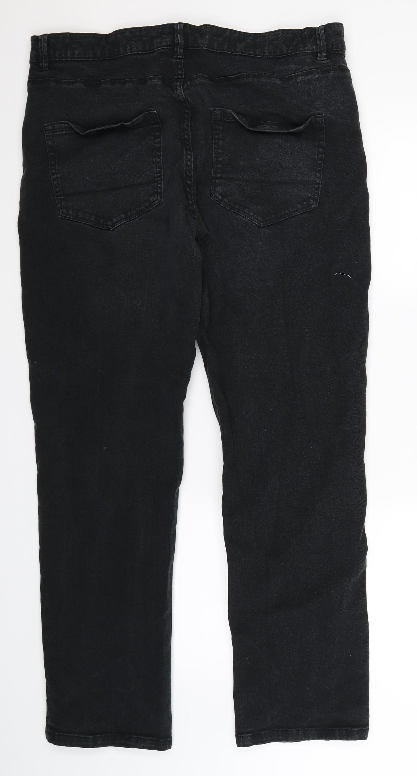 George Mens Black  Denim Straight Jeans Size 38 L31 in