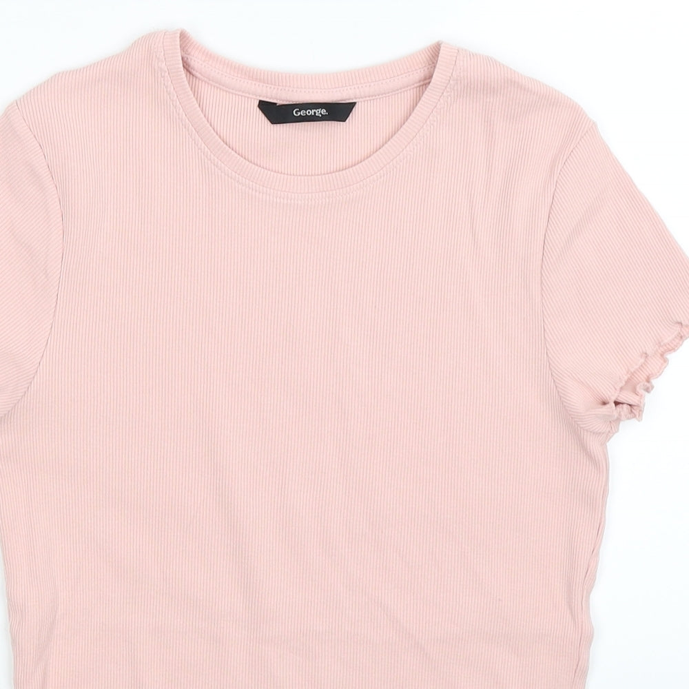 George Girls Pink   Basic T-Shirt Size 12-13 Years