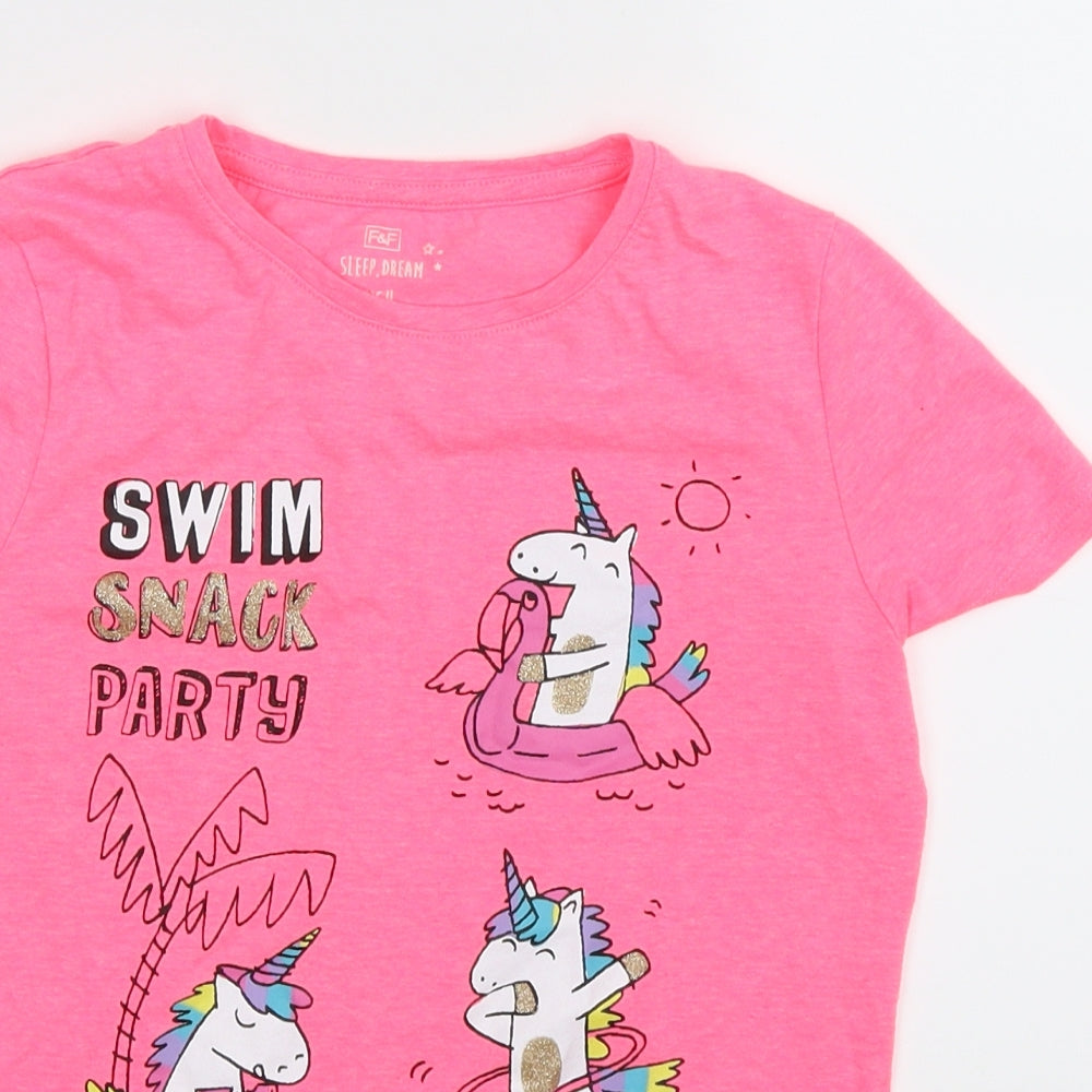 F&F Girls Pink   Basic T-Shirt Size 10-11 Years
