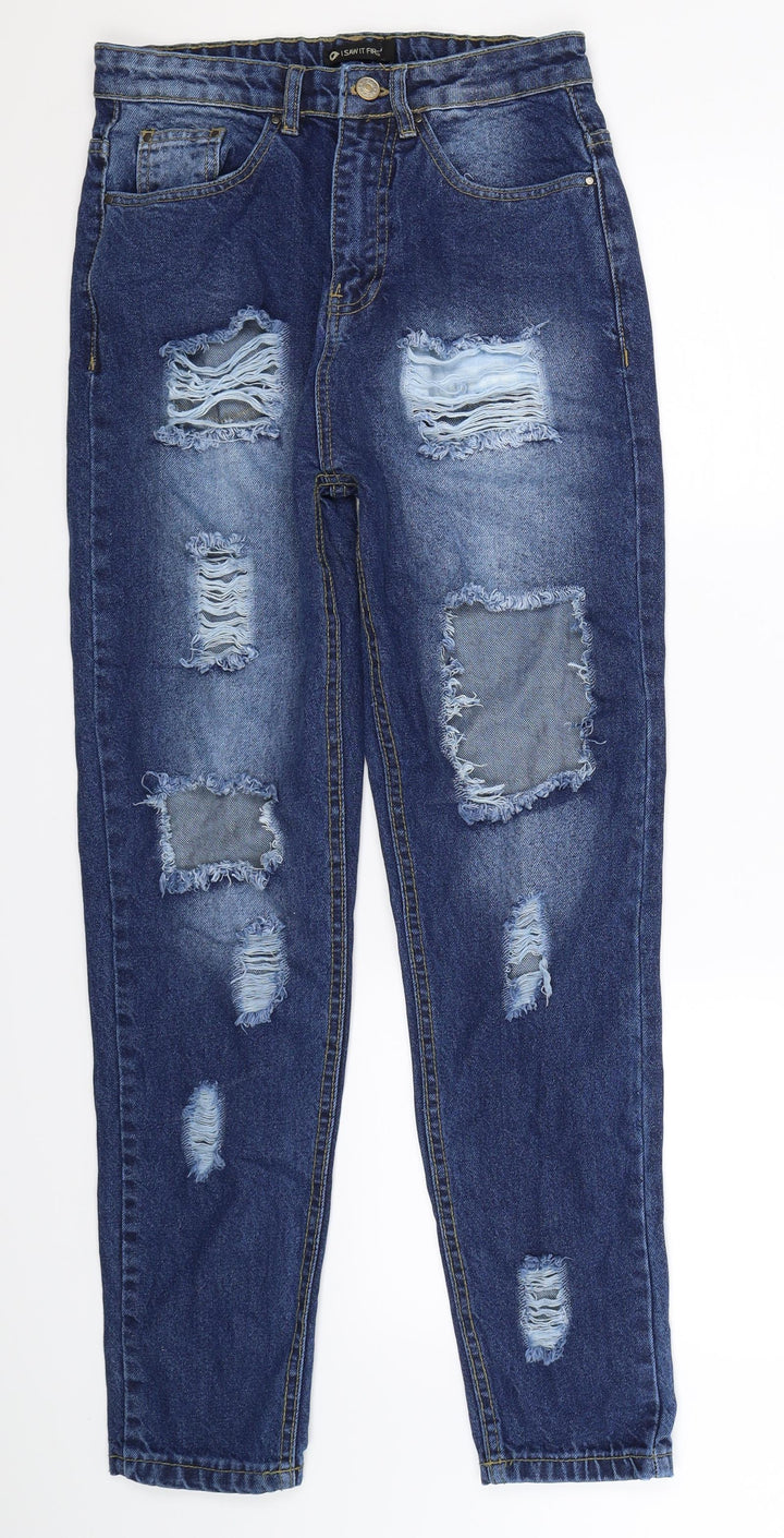 I SAW IT FIRST Womens Blue Denim Straight Jeans Size 6 L29 in