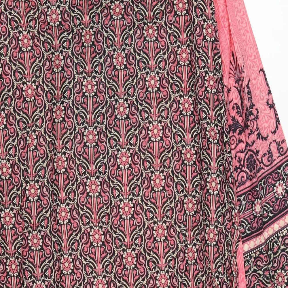 Rafia Womens Pink Geometric  Shirt Dress  Size M