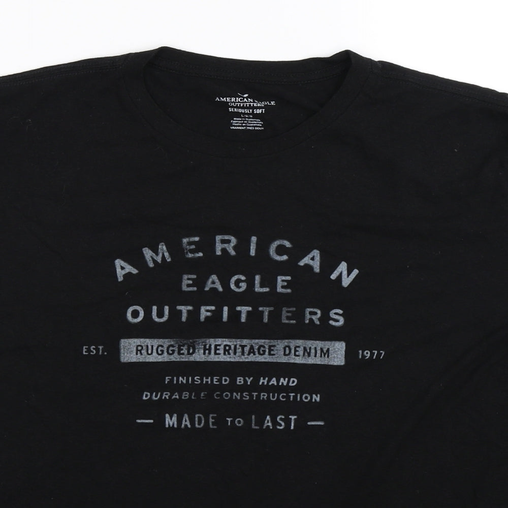 American Eagle Outfitters Mens Black    T-Shirt Size L