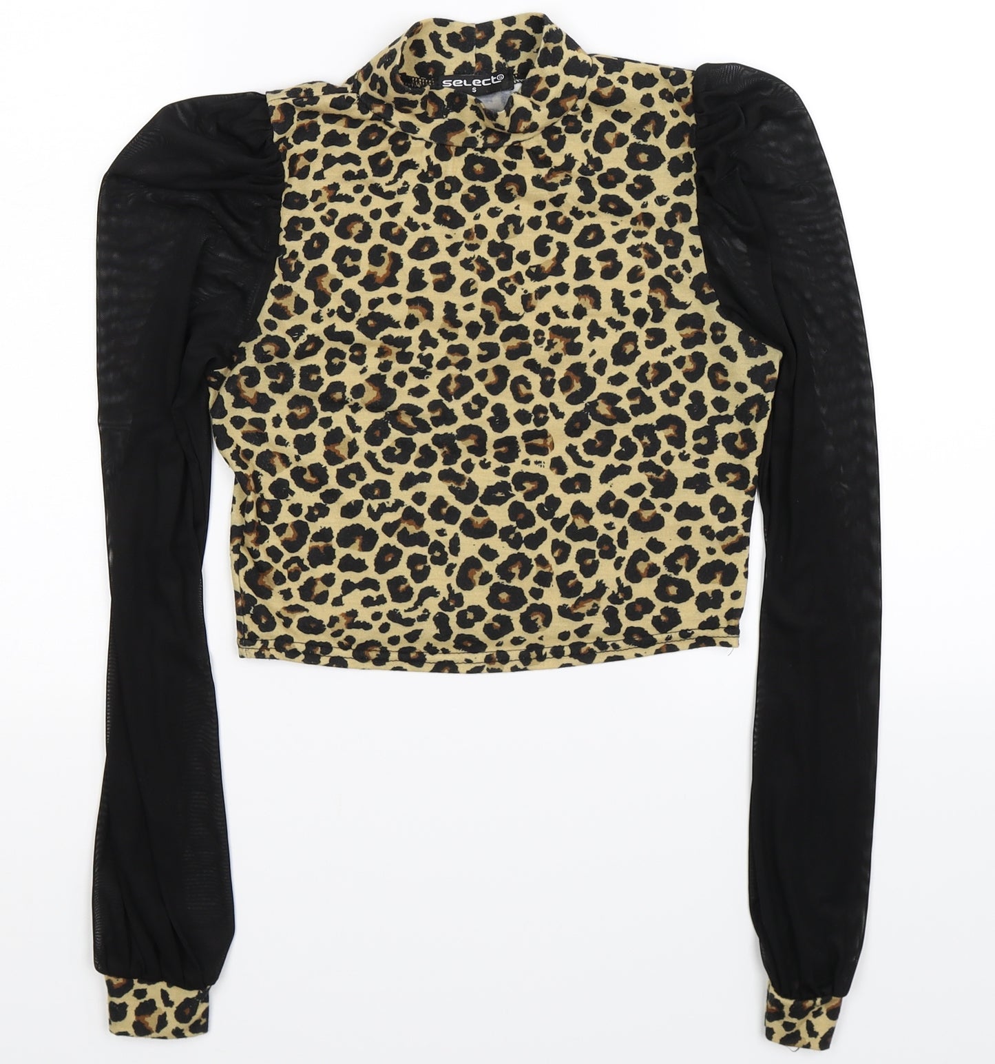 Select Womens Multicoloured Animal Print  Cropped Blouse Size S