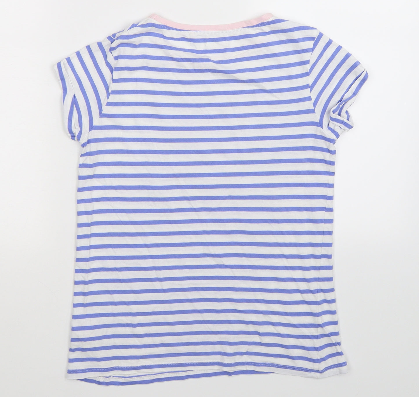 NEXT Girls Multicoloured Striped  Basic T-Shirt Size 11 Years