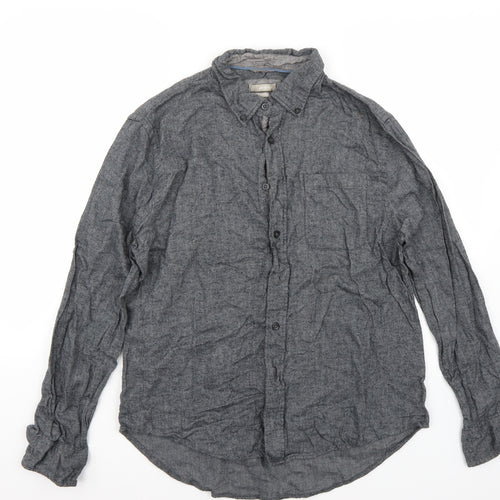 Avenue Mens Grey    Button-Up Size L