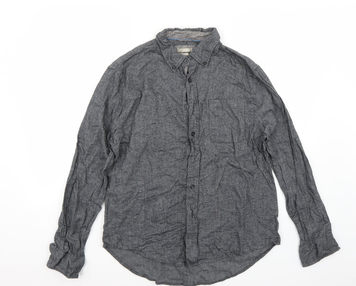 Avenue Mens Grey    Button-Up Size L