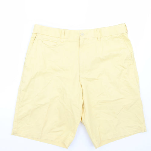 Marks and Spencer Mens Yellow   Chino Shorts Size 34