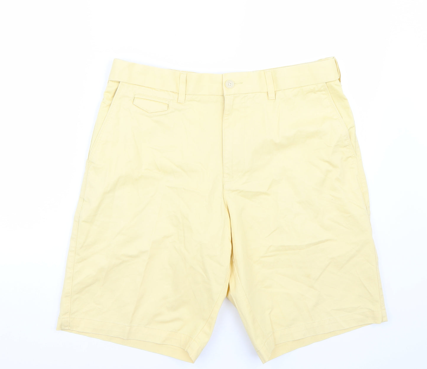 Marks and Spencer Mens Yellow   Chino Shorts Size 34