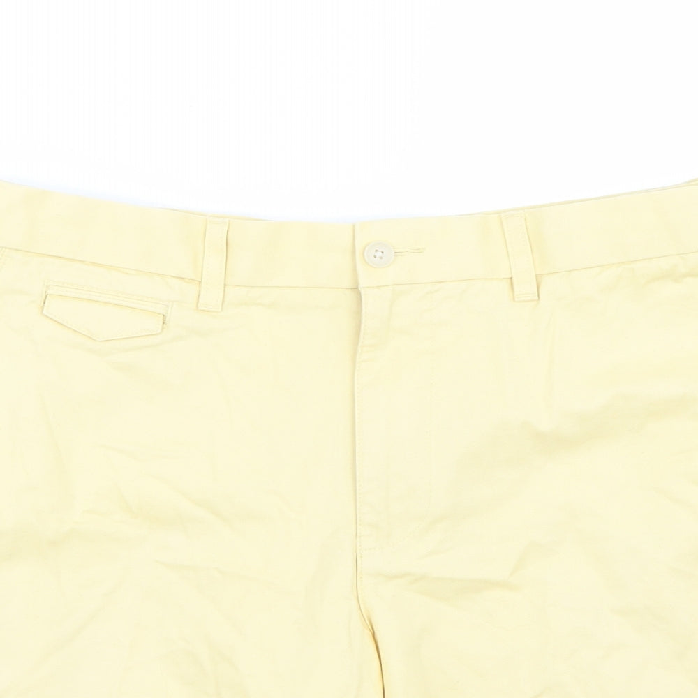 Marks and Spencer Mens Yellow   Chino Shorts Size 34