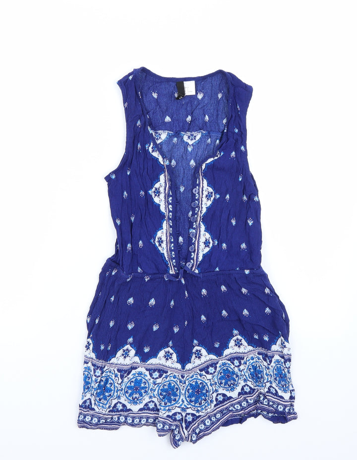 H&M Womens Blue Playsuit One-Piece Size 4