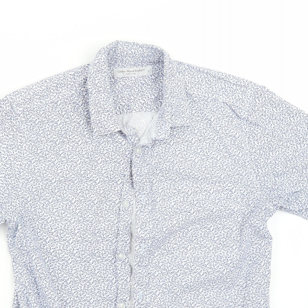 Cedar Wood State Mens White    T-Shirt Size S
