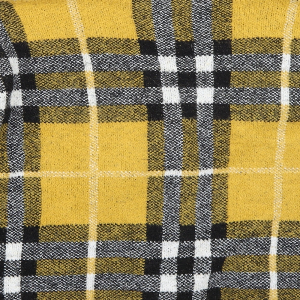 Newlook Womens Yellow Check  Cardigan Jumper Size S