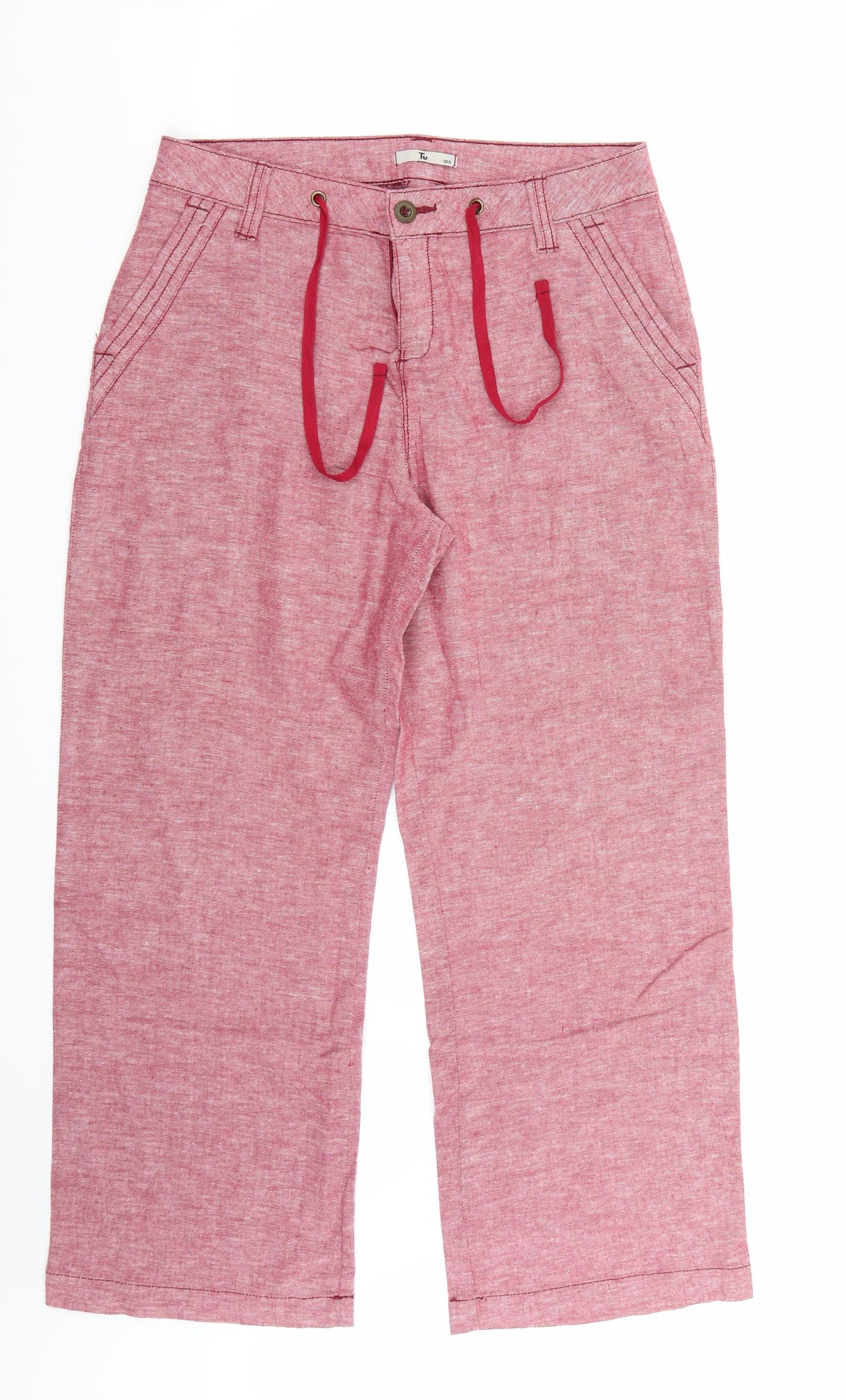 TU Womens Red   Trousers  Size 10 L28 in
