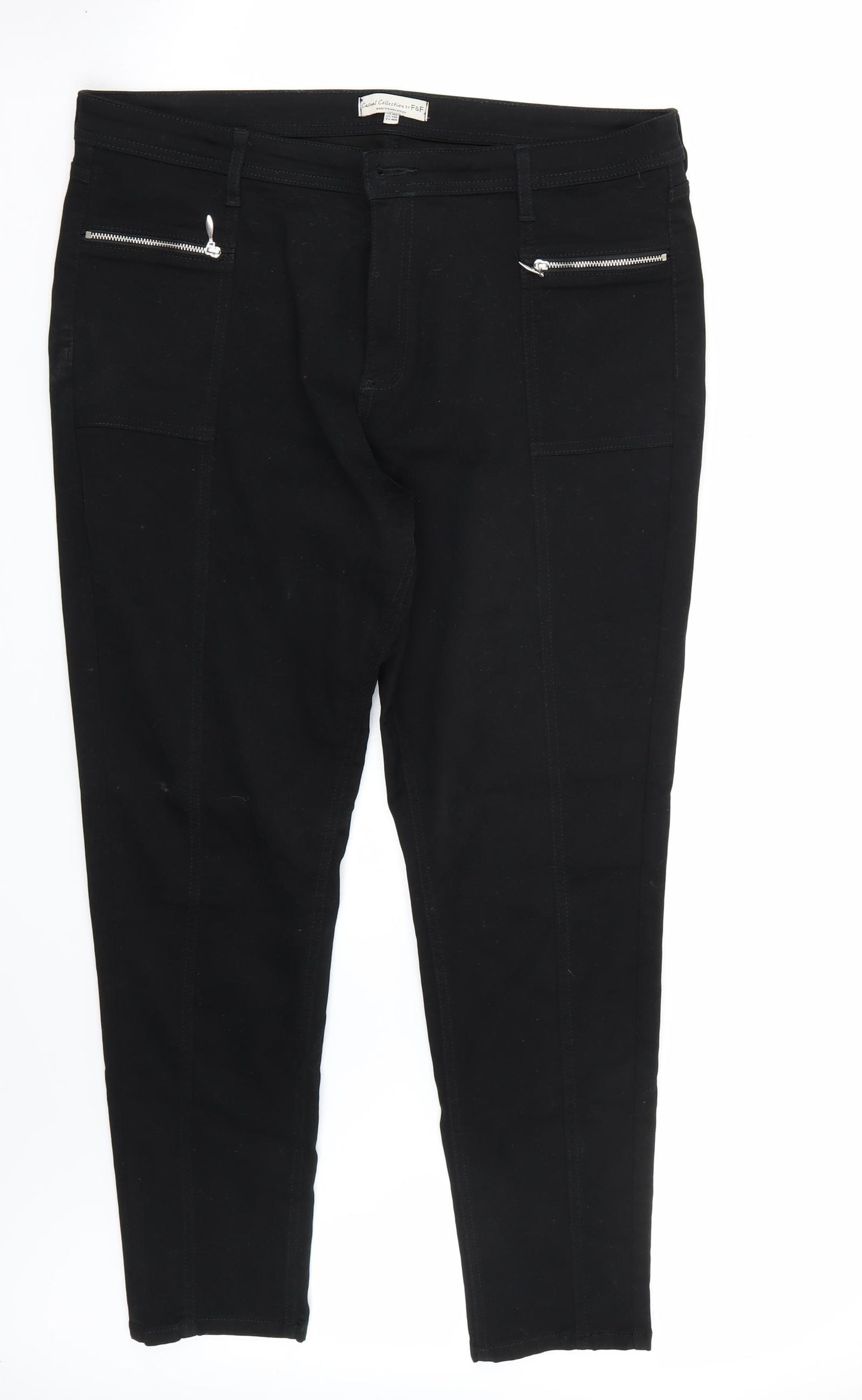 F&F Womens Black   Cropped Jeans Size 18 L28 in