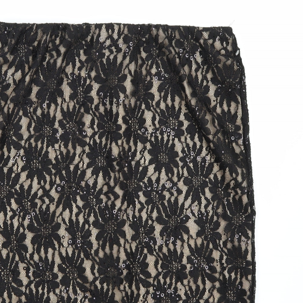 Peacocks Womens Black   A-Line Skirt Size 10
