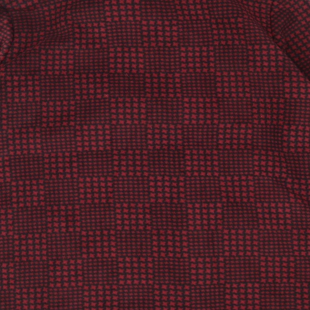 Coercion Womens Red Check Fleece Overcoat Coat Size 18
