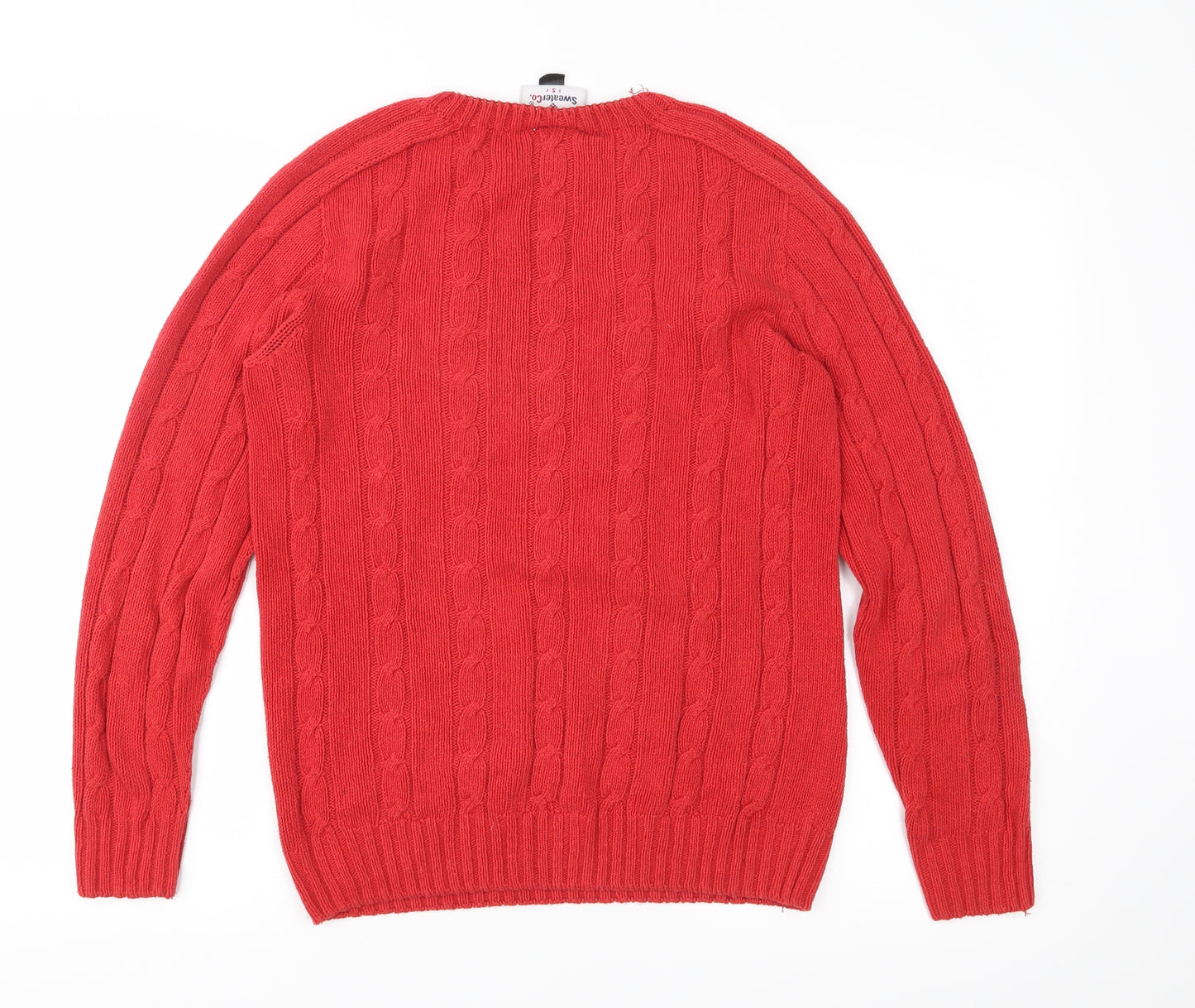 SweaterCo Mens Red  Knit Pullover Jumper Size S