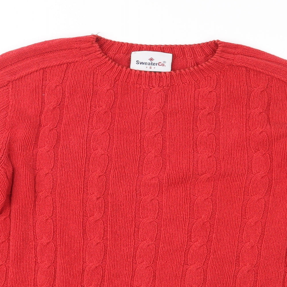 SweaterCo Mens Red  Knit Pullover Jumper Size S