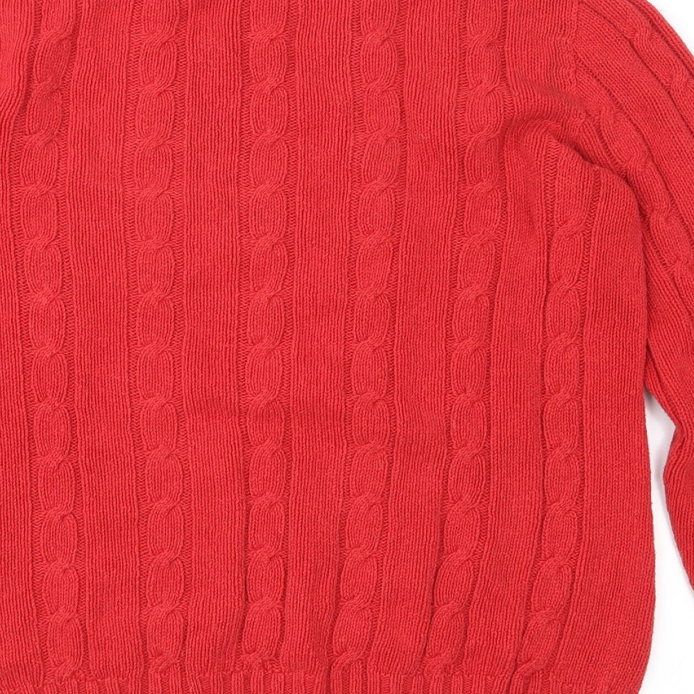 SweaterCo Mens Red  Knit Pullover Jumper Size S