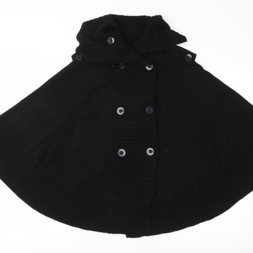 Marks and Spencer Womens Black  Knit Overcoat Poncho One Size