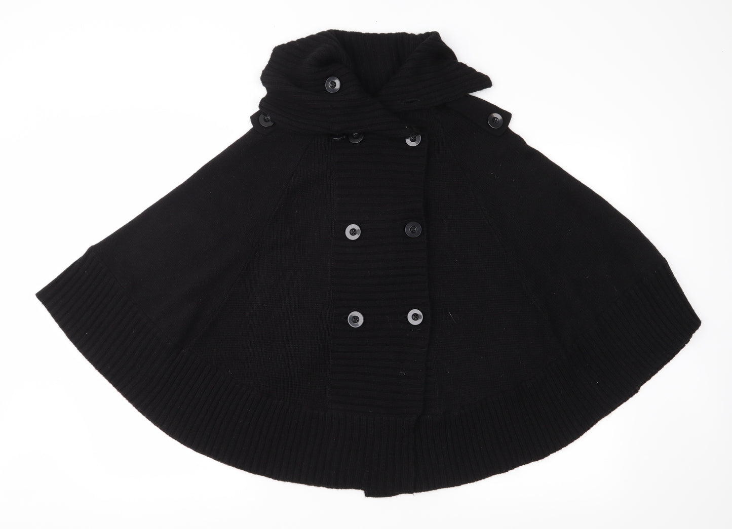 Marks and Spencer Womens Black  Knit Overcoat Poncho One Size