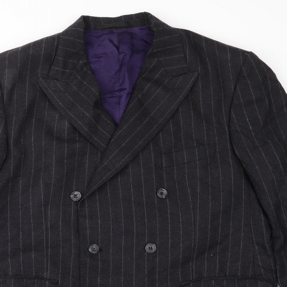 Preworn Mens Grey Striped  Jacket Suit Jacket Size 42