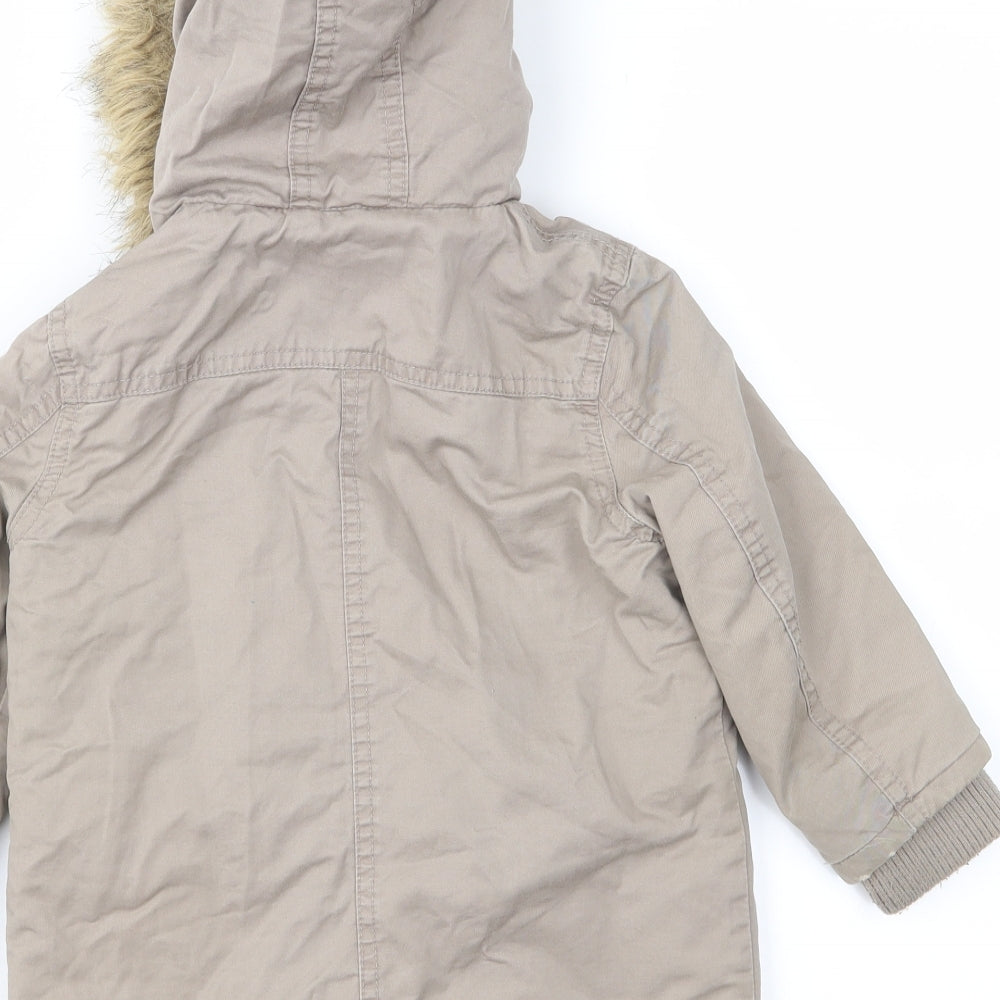 River Island Boys Brown   Parka Coat Size 18-24 Months