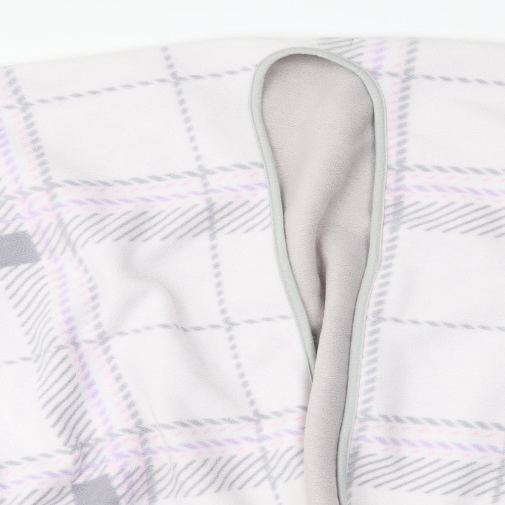 F&F Womens Grey Check Fleece Overcoat Poncho One Size