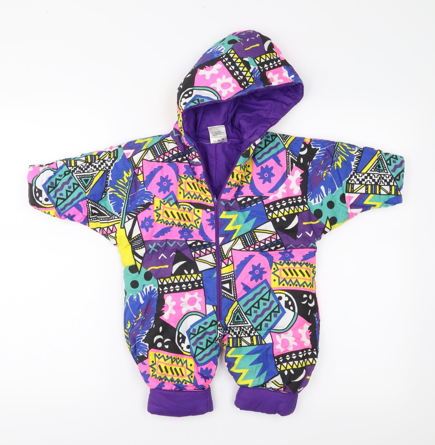 Delorane Baby Multicoloured Geometric  Overcoat Snowsuit Size 6-9 Months